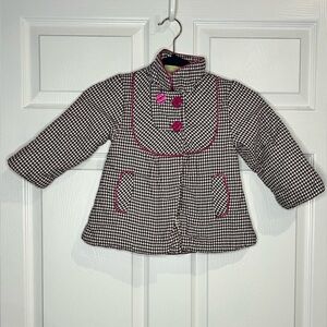 Penelope Mack Toddler Girls  Houndstooth Coat - Size 24 Months